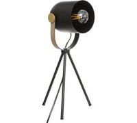 Atmosphera - Lampe trépied Bil - noir - bois et doré - métal H45 cm