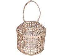 Lanterne en bambou ethnique Nomade - H. 28 cm - Beige