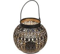 Atmosphera - Lanterne en métal ajouré Lexis - H. 14 cm - Noir - Lexis Noir G