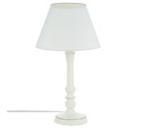 Atmosphera Léo Lampe de chevet en bois blanc - Hauteur 36 cm