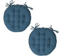 Lot 2x Galette de chaise ronde Alix - Diam. 38 cm - Bleu