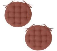 Atmosphera - Lot 2x Galette de chaise ronde Alix - Diam. 38 cm - Terracotta G
