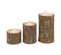 Atmosphera Lot 3 photophores - H 5/7,7/11,7 cm - Marron