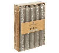 Atmosphera - Lot de 10 Bougies Bâtons Gris H 16 cm