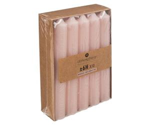 Atmosphera - Lot de 10 bougies bâtons - rose clair - 45g