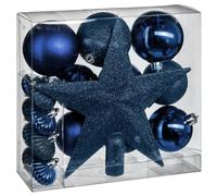 Atmosphera Lot de 18 Boules de Noel Bleu Nuit