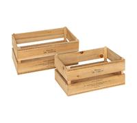 Atmosphera Lot de 2 cagettes en bois - Naturel