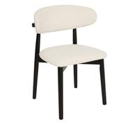Lot de 2 Chaises en Tissu Bouclette "Sari" 78cm Blanc & Noir