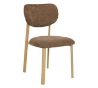 Atmosphera - Lot de 2 Chaise Tissu decia Marron Pieds Imitation hêtre