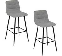 Atmosphera - Lot de 2 chaises de bar rembourrées SIRAC - Gris - Sirac Gris
