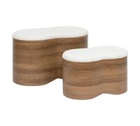 Atmosphera Lot de 2 coffres tissu - Marron