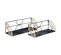Lot de 2 étagères ""Mileva"" en métal L37/42cm noir - Atmosphera Créateur d'intérieur