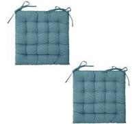 Atmosphera - Lot de 2 Galettes de chaise Otto - 38 x 38 cm. - Bleu - OTTO bleu G