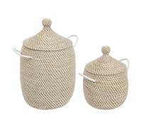 Lot de 2 paniers ""Soleya"" D30/39cm beige - Atmosphera Créateur d'intérieur