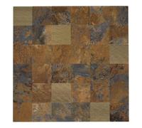 Atmosphera - Lot de 2 Stickers muraux Mina 30x30cm Carreaux Marrons
