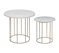 Atmosphera Lot de 2 tables basses - Blanc