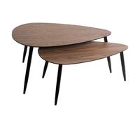 Duo de table basses en MDF effet bois de Noyer - Marron