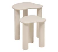 Atmosphera Lot de 2 tables d'appoint gigognes - Ivoire
