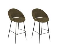 Atmosphera - Lot de 2 Tabouret de Bar amago Vert cèdre 54x52cm