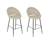 Atmosphera - Lot de 2 Tabourets de Bar Amago - Beige, L 54 x P 52 x H 101 cm, avec Dossier et Repose-Pieds - pour Cuisine, Salon, Îlot Central