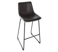 Atmosphera - Lot de 2 tabourets de Bar Lois Noir Effet Cuir