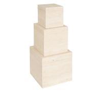 Atmosphera Lot de 3 boîtes de rangement - Beige