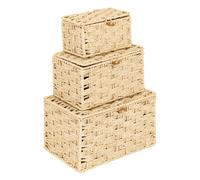 Atmosphera Lot de 3 boîtes de rangement - Naturel