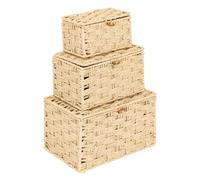 Atmosphera Lot de 3 boîtes de rangement - Naturel