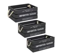 Atmosphera Lot de 3 cagettes de rangement - Gris
