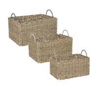 Atmosphera Lot de 3 cagettes de rangement - Naturel