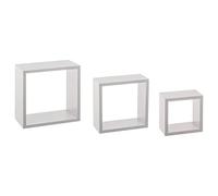 Atmosphera Lot DE 3 ÉTAGÈRES MURALES Blanc (L.15xP.9xH.15cm L.20xP.9xH.20cm L.25xP.9xH.25cm)