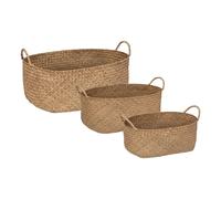 Atmosphera lot de 3 paniers de rangement - Naturel