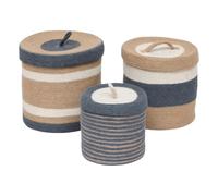 Atmosphera Lot de 3 paniers en jute - Multicolore