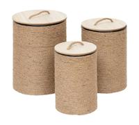 Atmosphera lot de 3 paniers ronds - Naturel