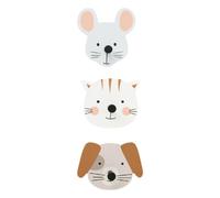 Atmosphera Lot de 3 patères animaux - Multicolore