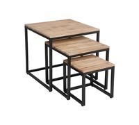 Atmosphera Lot de 3 tables basses Edena - Naturel
