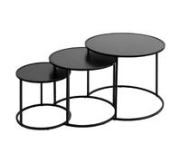 Atmosphera Lot de 3 tables d'appoint gigognes - Noir