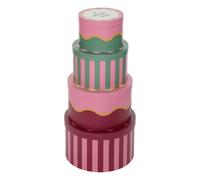 Atmosphera Lot de 4 boîtes de rangement déco - Rouge