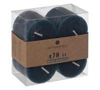 Atmosphera - Lot de 4 Bougies Votive Rustique Bleu Canard D 4.5 cm
