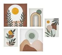 Atmosphera - Lot de 5 toiles imprimées SOLEIL - Multicolore - SOLEIL Marron G