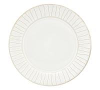 Atmosphera - Lot de 6 assiette à dessert à bord rayé camille d.20cm blanc