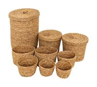 Atmosphera lot de 9 paniers de rangement - Naturel