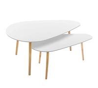 Atmosphera - Tables gigognes Mileo Blanches - Lot de 2