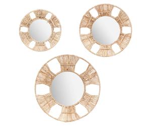 Atmosphera Lots 3 Miroirs Jute 31 cm