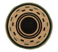 Tapis Rond Imprimé en Jute Malakite 120cm Multicolore