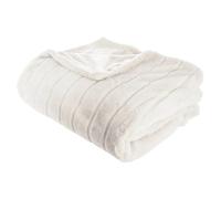Atmosphera Manoir Plaid en fausse fourrure blanc - 180 x 230 cm