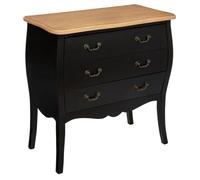 Atmosphera - Meuble Commode 3 Tiroirs en Bois Noir et Naturel H 76 cm