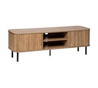 Atmosphera Créateur d'Intérieur - Meuble TV Colva 2 Portes Coulissantes - Étagère Ajustable - Rangement 4 Cases pour Salon, Chambre - H46 x L140cm