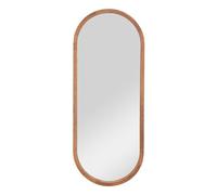 Atmosphera - Miroir Mural Ovale Gianni 90 x 35 cm, Cadre en Bois d'Hévéa - pour Entrée, Chambre, Dressing