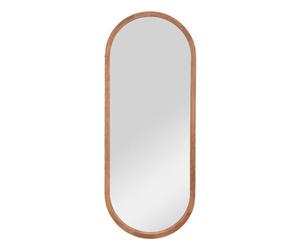 Atmosphera - Miroir Mural Ovale Gianni 90 x 35 cm, Cadre en Bois d'Hévéa - pour Entrée, Chambre, Dressing